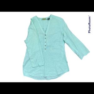Eddie Bauer Linen 3/4 Sleeve Blouse